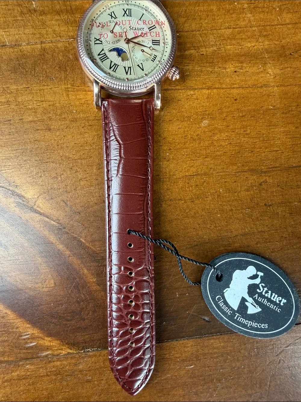 Stauer Moon Phase Rose Gold Finished Watch 20390